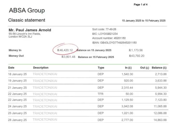 payout screenshot verified by SABC